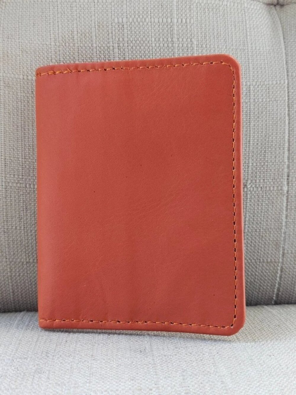 Handmade Cardholder Bifold Orange Genuine Leather Mini wallet Card Hodler